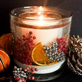 Festive Sparkle Luxury Botanical Refillable Soy and Gel Wax Candle (Large)