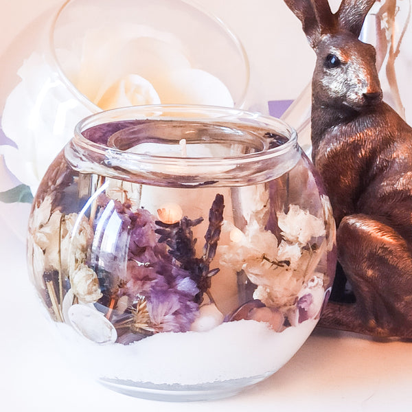 Lavender Soy and Gel Wax Botanical Candle (Bowl)