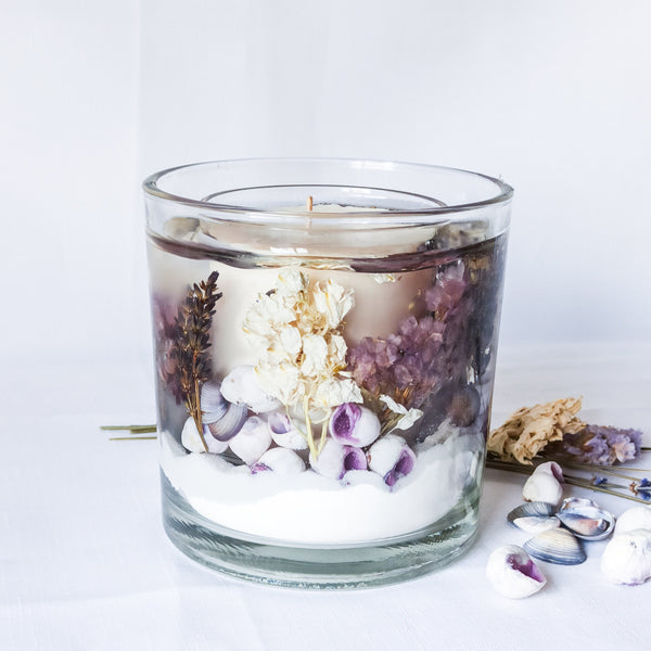 Lavender Soy and Gel Wax Botanical Candle (Large)