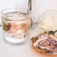 Pink Champagne Soy and Gel Wax Botanical Candle (Large)