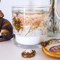 Pink Champagne Soy and Gel Wax Botanical Candle (Large)